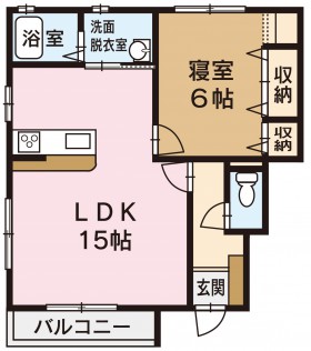 坂井町アパート　1LDK間取り