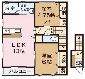 坂井町アパート　2LDK間取り